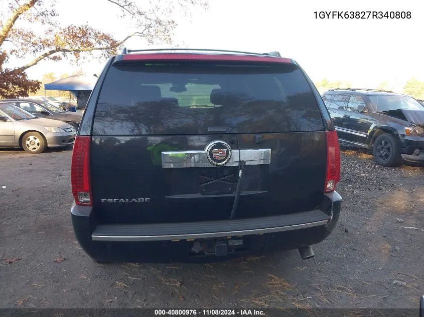 2007 Cadillac Escalade Standard VIN: 1GYFK63827R340808 Lot: 40800976