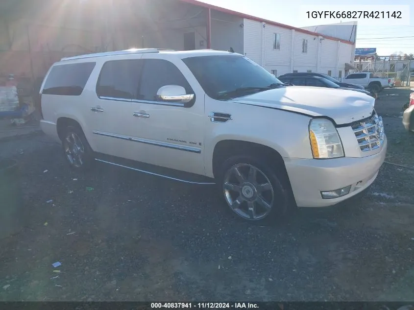 2007 Cadillac Escalade Esv Standard VIN: 1GYFK66827R421142 Lot: 40837941