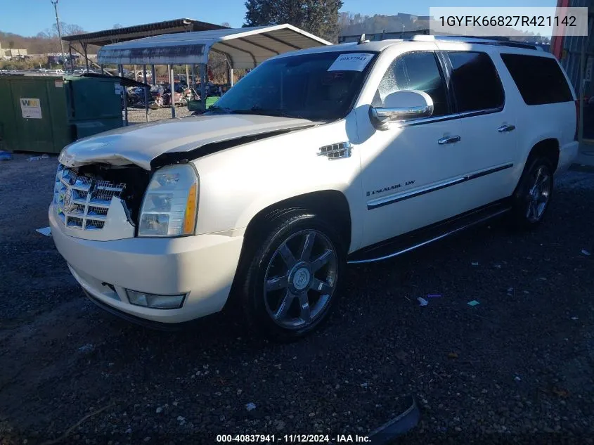 2007 Cadillac Escalade Esv Standard VIN: 1GYFK66827R421142 Lot: 40837941