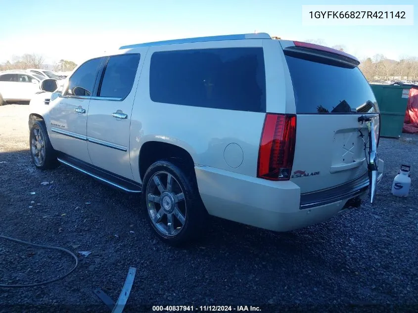 2007 Cadillac Escalade Esv Standard VIN: 1GYFK66827R421142 Lot: 40837941