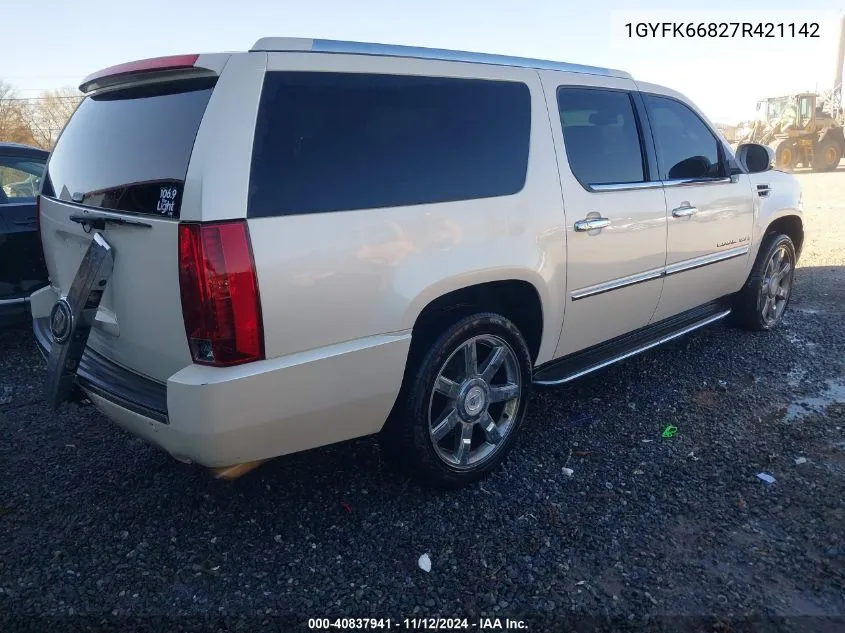 2007 Cadillac Escalade Esv Standard VIN: 1GYFK66827R421142 Lot: 40837941