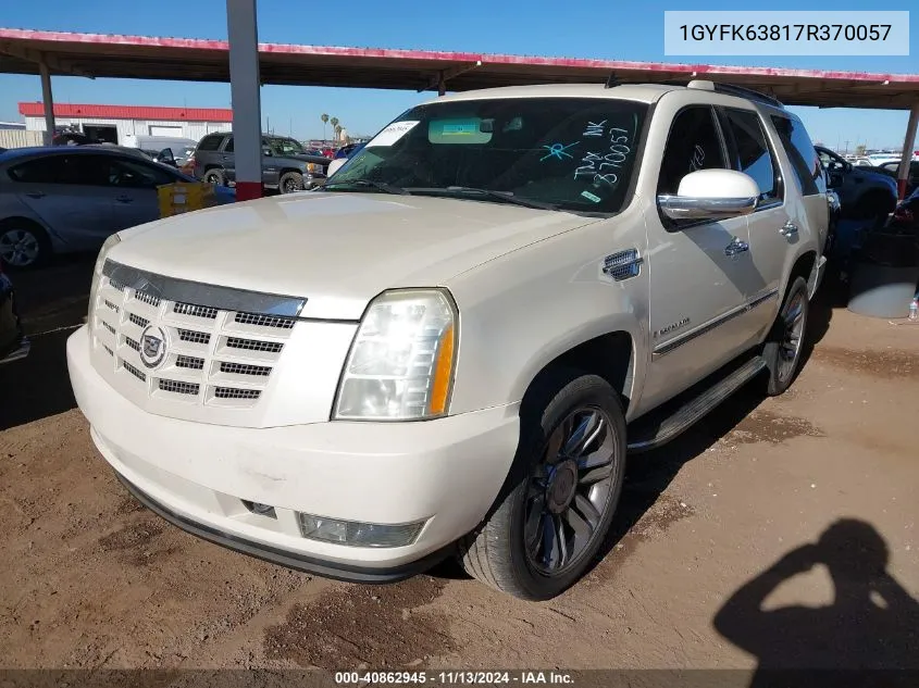 2007 Cadillac Escalade Standard VIN: 1GYFK63817R370057 Lot: 40862945