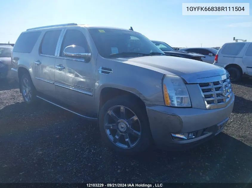 1GYFK66838R111504 2008 Cadillac Escalade Esv