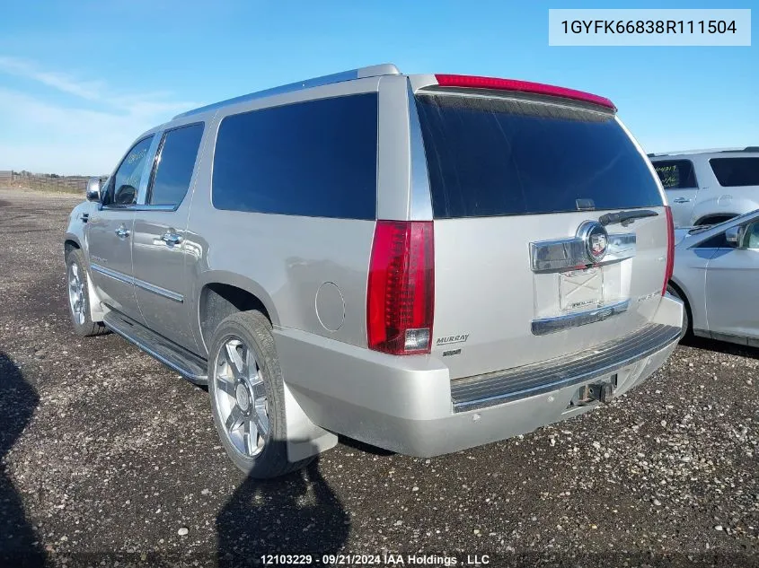 1GYFK66838R111504 2008 Cadillac Escalade Esv