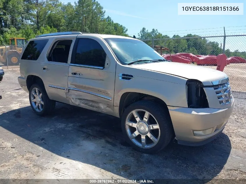 2008 Cadillac Escalade Standard VIN: 1GYEC63818R151366 Lot: 39767862