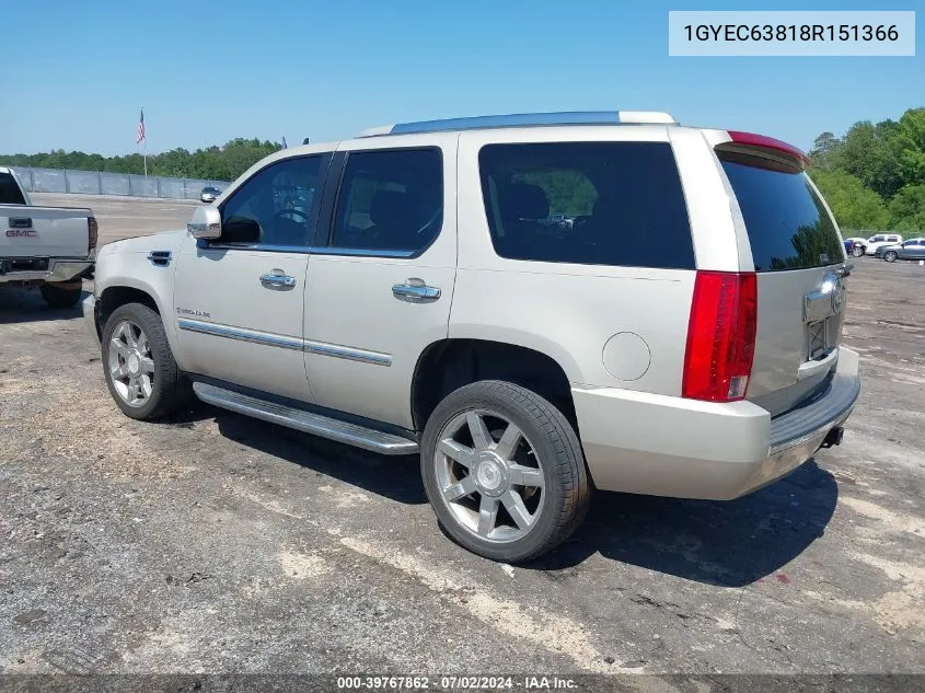 2008 Cadillac Escalade Standard VIN: 1GYEC63818R151366 Lot: 39767862