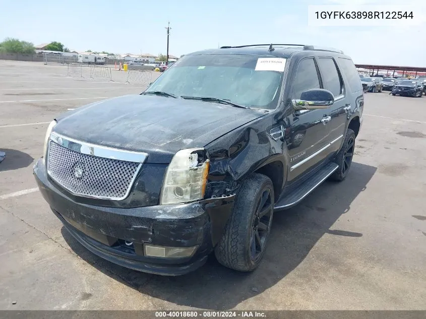 2008 Cadillac Escalade Standard VIN: 1GYFK63898R122544 Lot: 40018680