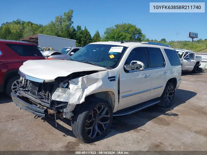 2008 Cadillac Escalade Standard VIN: 1GYFK63858R211740 Lot: 40111923