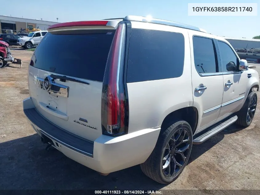 2008 Cadillac Escalade Standard VIN: 1GYFK63858R211740 Lot: 40111923