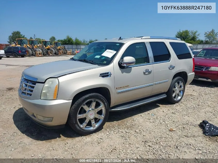 2008 Cadillac Escalade Standard VIN: 1GYFK63888R247180 Lot: 40215823