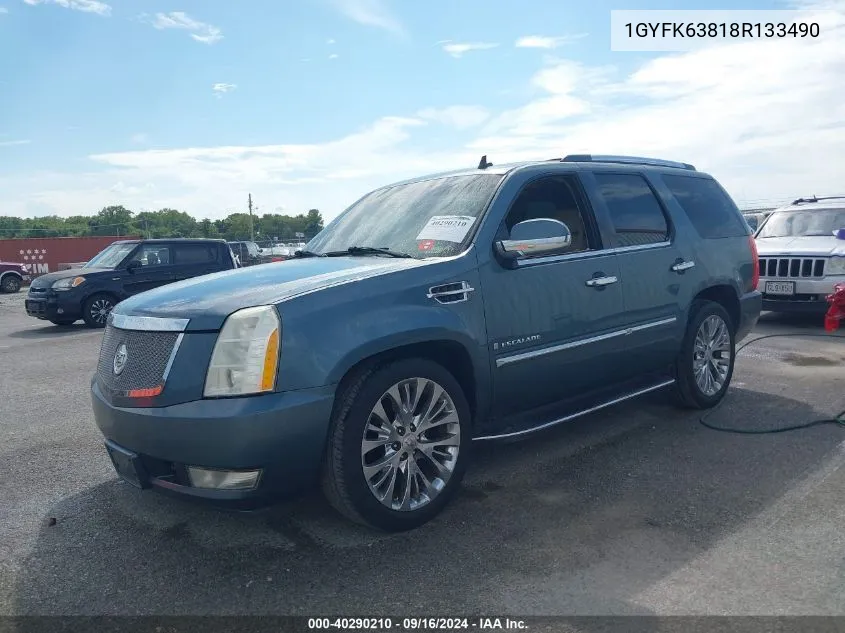 2008 Cadillac Escalade Standard VIN: 1GYFK63818R133490 Lot: 40290210