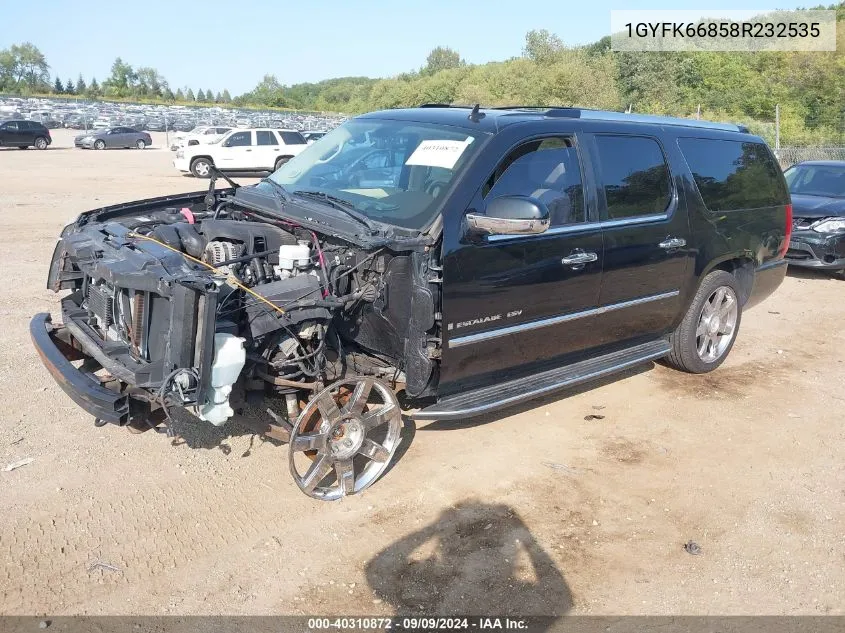 2008 Cadillac Escalade Esv Standard VIN: 1GYFK66858R232535 Lot: 40310872