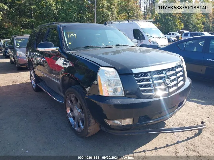 2008 Cadillac Escalade Standard VIN: 1GYFK63878R188140 Lot: 40361698