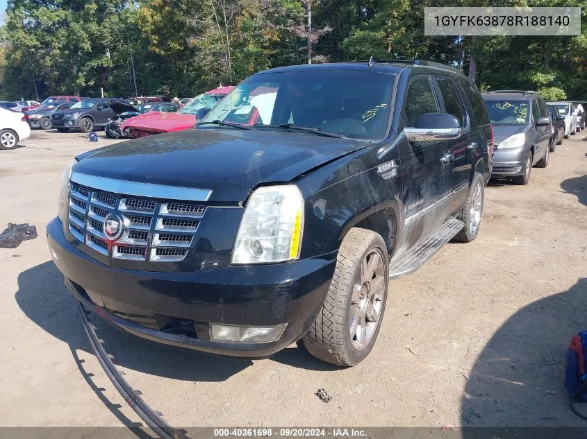 2008 Cadillac Escalade Standard VIN: 1GYFK63878R188140 Lot: 40361698