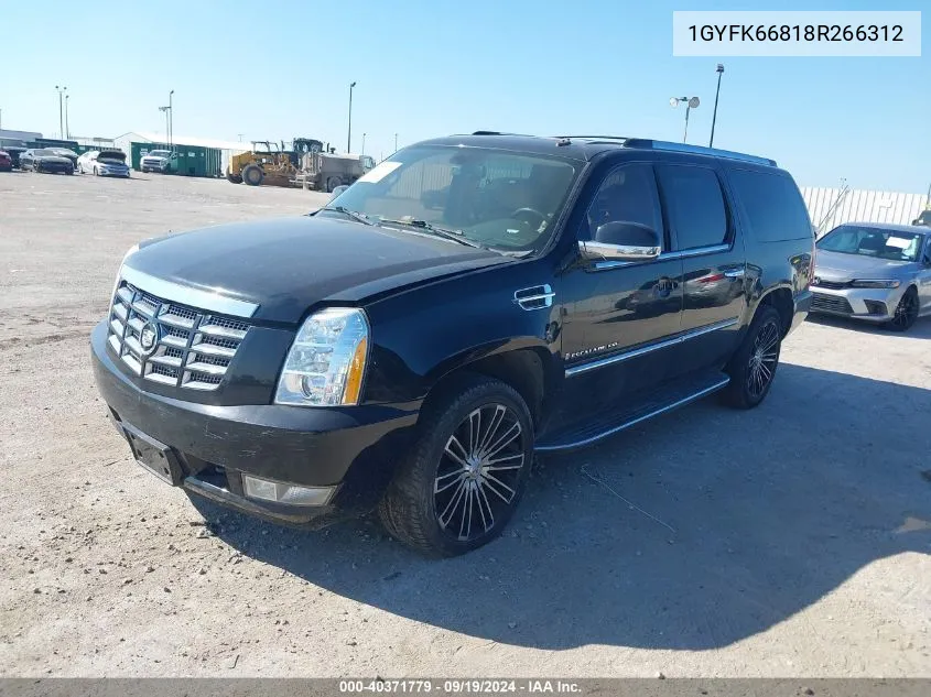 2008 Cadillac Escalade Esv Standard VIN: 1GYFK66818R266312 Lot: 40371779