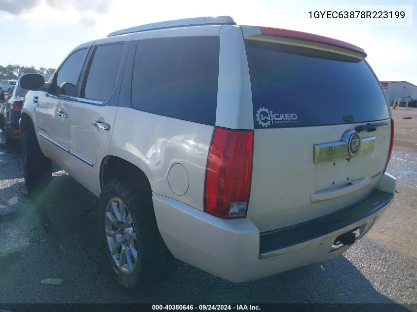 2008 Cadillac Escalade Luxury VIN: 1GYEC63878R223199 Lot: 40380646