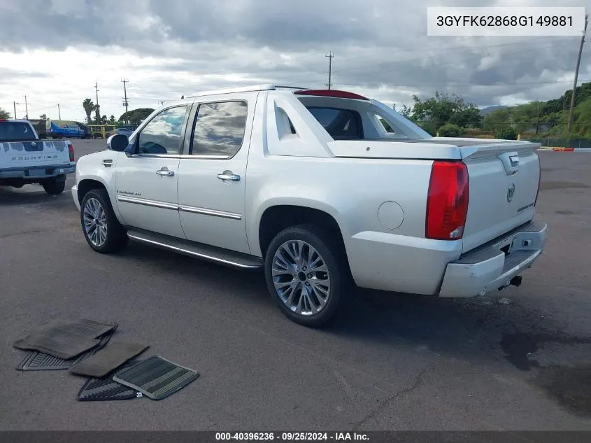 2008 Cadillac Escalade Ext Standard VIN: 3GYFK62868G149881 Lot: 40396236