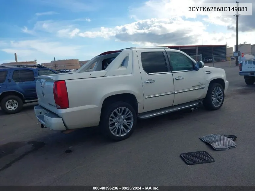 2008 Cadillac Escalade Ext Standard VIN: 3GYFK62868G149881 Lot: 40396236