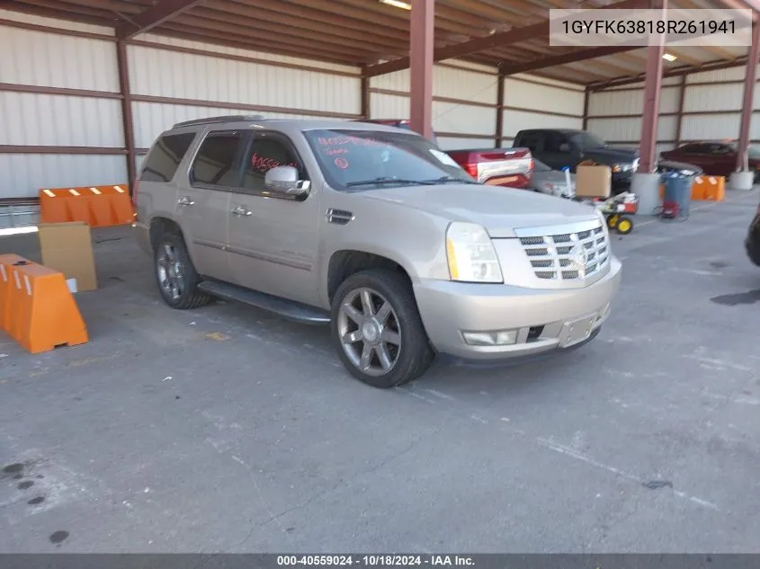 2008 Cadillac Escalade Standard VIN: 1GYFK63818R261941 Lot: 40559024