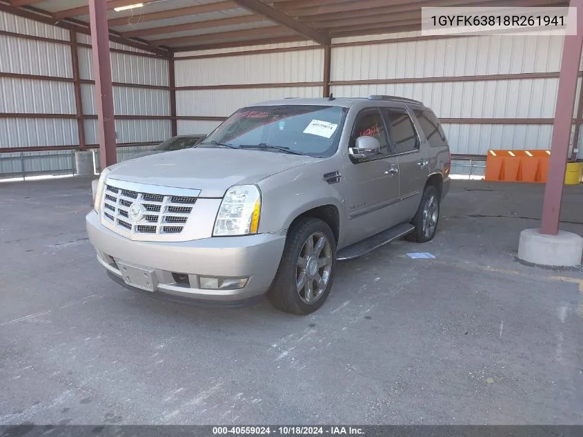 2008 Cadillac Escalade Standard VIN: 1GYFK63818R261941 Lot: 40559024