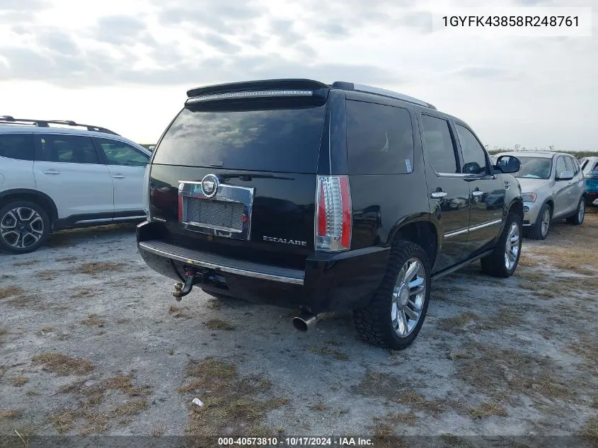 2008 Cadillac Escalade Luxury VIN: 1GYFK43858R248761 Lot: 40573810