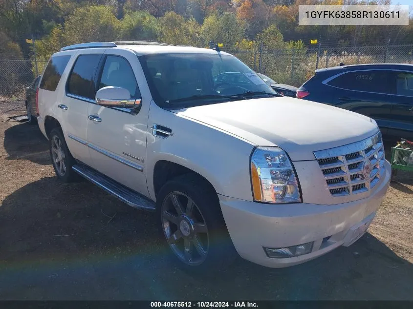 2008 Cadillac Escalade Standard VIN: 1GYFK63858R130611 Lot: 40675512