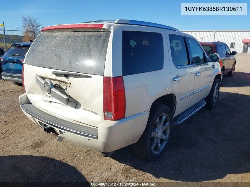 2008 Cadillac Escalade Standard VIN: 1GYFK63858R130611 Lot: 40675512