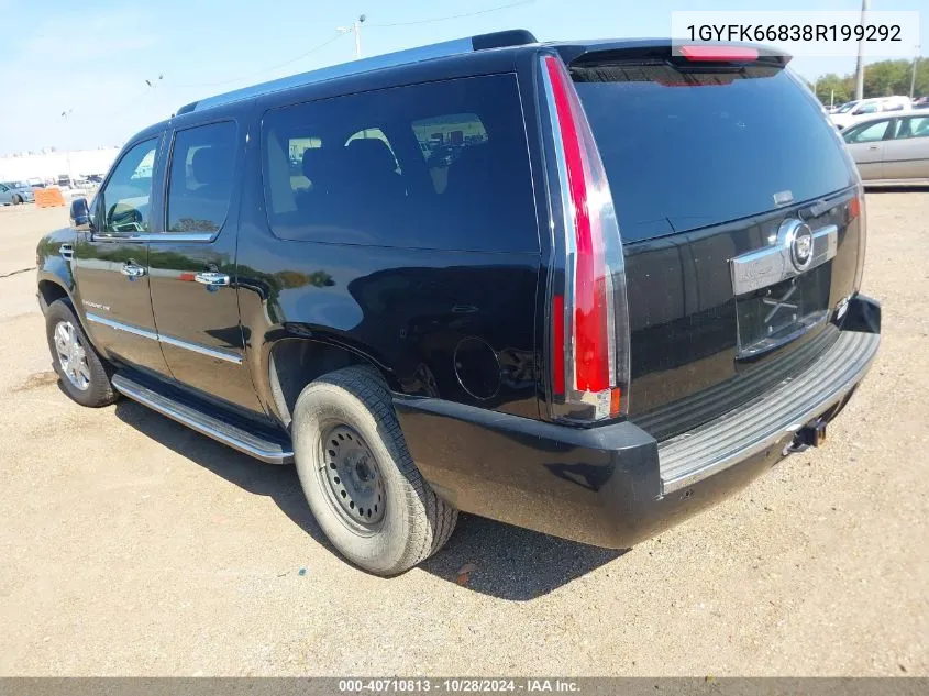 2008 Cadillac Escalade Esv Standard VIN: 1GYFK66838R199292 Lot: 40710813