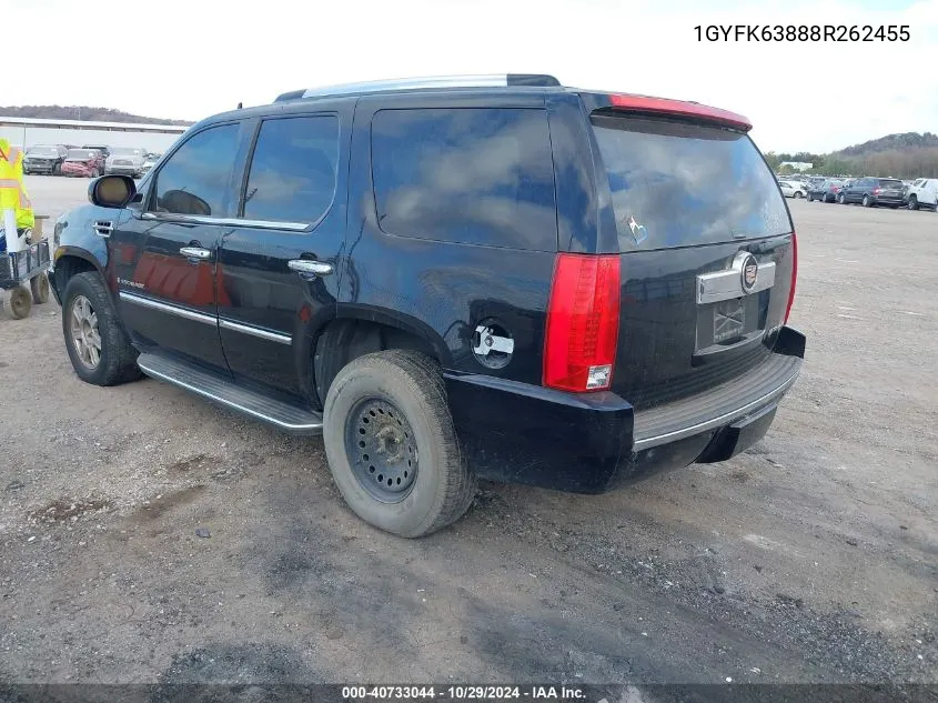 2008 Cadillac Escalade Standard VIN: 1GYFK63888R262455 Lot: 40733044