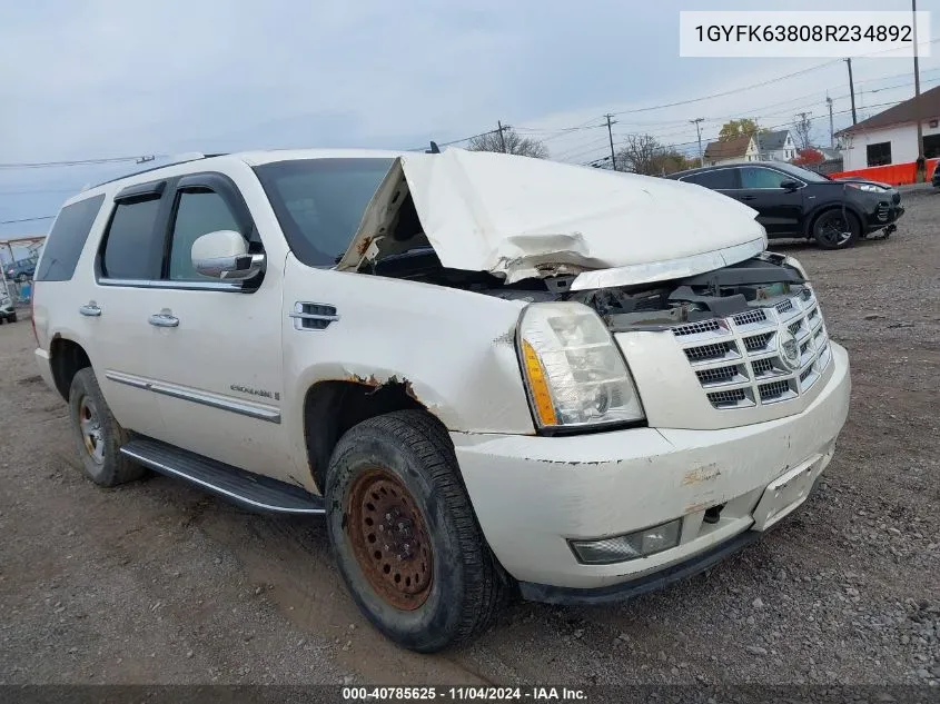 2008 Cadillac Escalade Standard VIN: 1GYFK63808R234892 Lot: 40785625