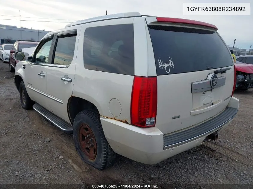 2008 Cadillac Escalade Standard VIN: 1GYFK63808R234892 Lot: 40785625