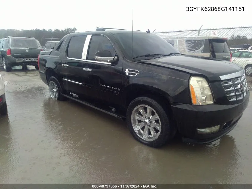 2008 Cadillac Escalade Ext Standard VIN: 3GYFK62868G141151 Lot: 40797656