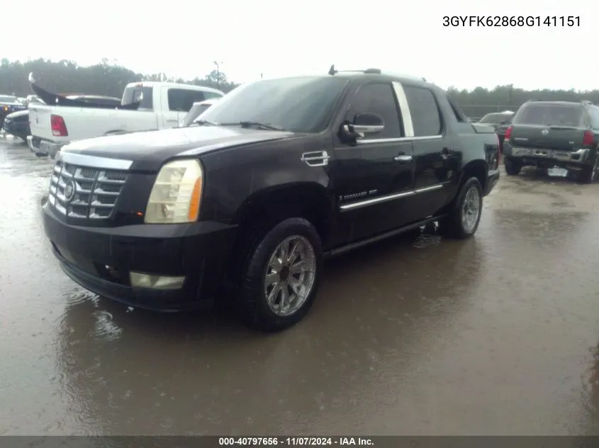 2008 Cadillac Escalade Ext Standard VIN: 3GYFK62868G141151 Lot: 40797656