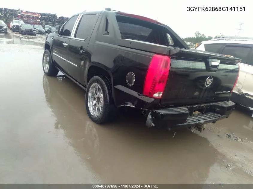 2008 Cadillac Escalade Ext Standard VIN: 3GYFK62868G141151 Lot: 40797656