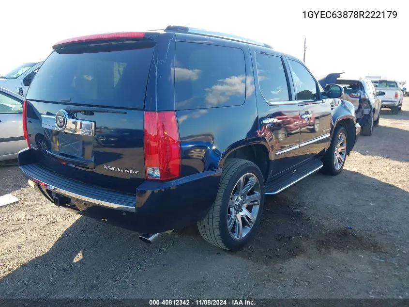 2008 Cadillac Escalade Standard VIN: 1GYEC63878R222179 Lot: 40812342