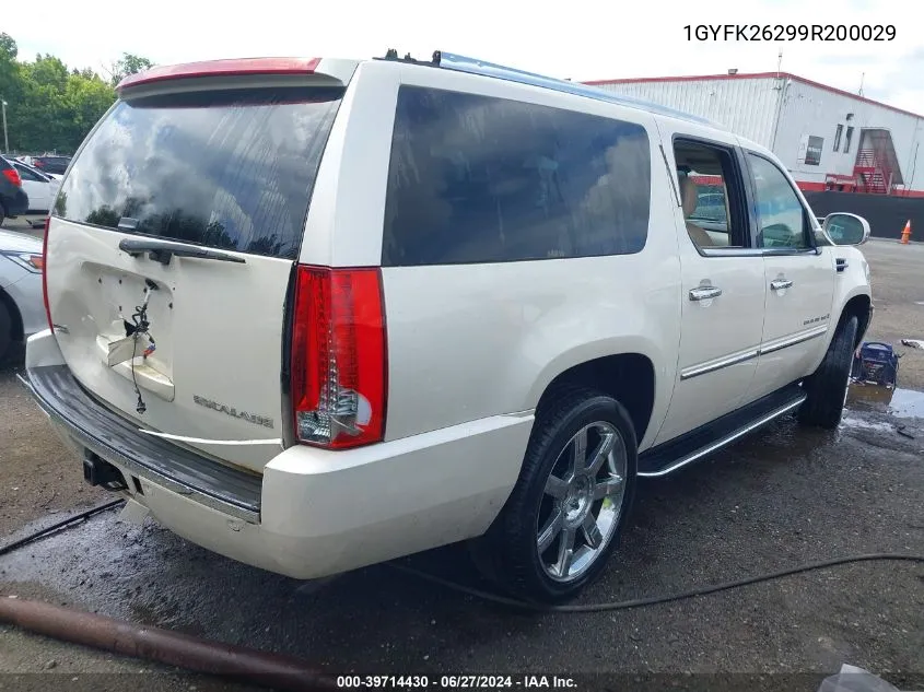 2009 Cadillac Escalade Esv Standard VIN: 1GYFK26299R200029 Lot: 39714430