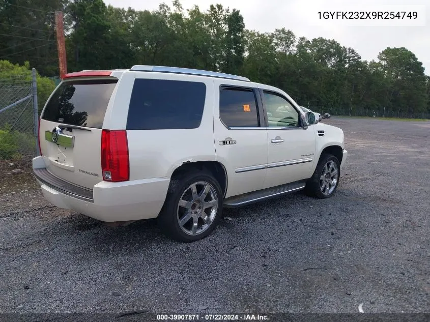 2009 Cadillac Escalade Standard VIN: 1GYFK232X9R254749 Lot: 39907871