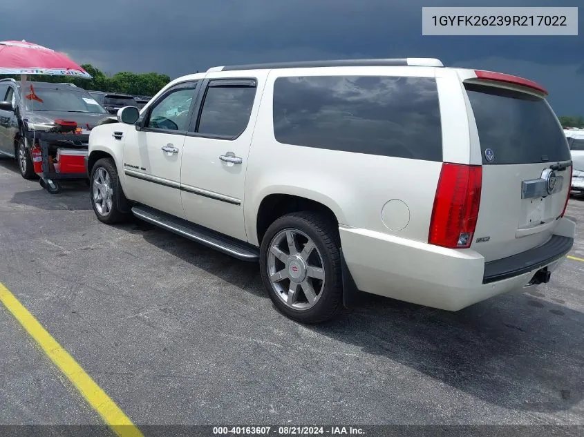 2009 Cadillac Escalade Esv Standard VIN: 1GYFK26239R217022 Lot: 40163607