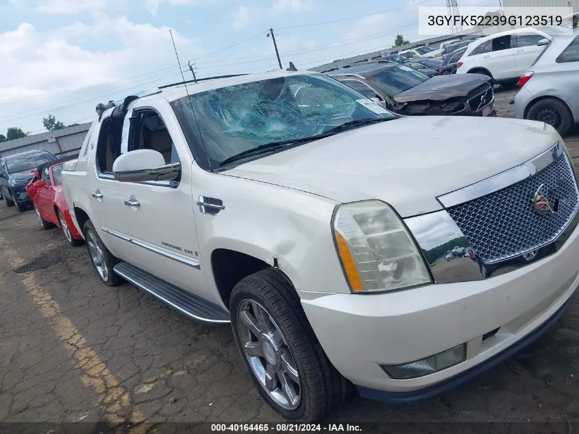 2009 Cadillac Escalade Ext Standard VIN: 3GYFK52239G123519 Lot: 40164465