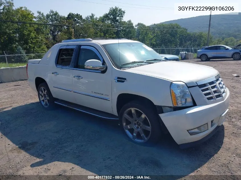 2009 Cadillac Escalade Ext Standard VIN: 3GYFK22299G106206 Lot: 40177832