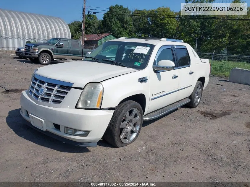 2009 Cadillac Escalade Ext Standard VIN: 3GYFK22299G106206 Lot: 40177832