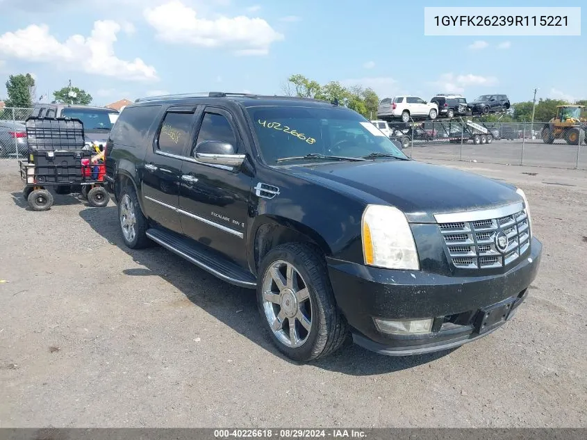 2009 Cadillac Escalade Esv Standard VIN: 1GYFK26239R115221 Lot: 40226618