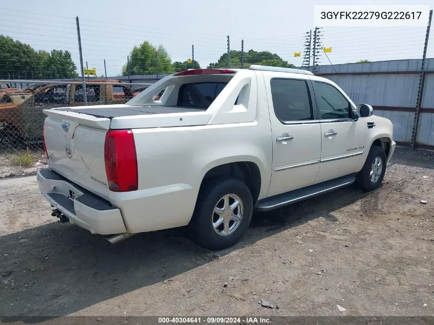 2009 Cadillac Escalade Ext Standard VIN: 3GYFK22279G222617 Lot: 40304641