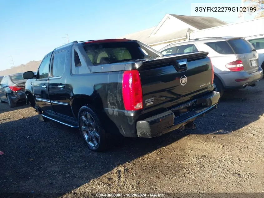 2009 Cadillac Escalade Ext Standard VIN: 3GYFK22279G102199 Lot: 40658003