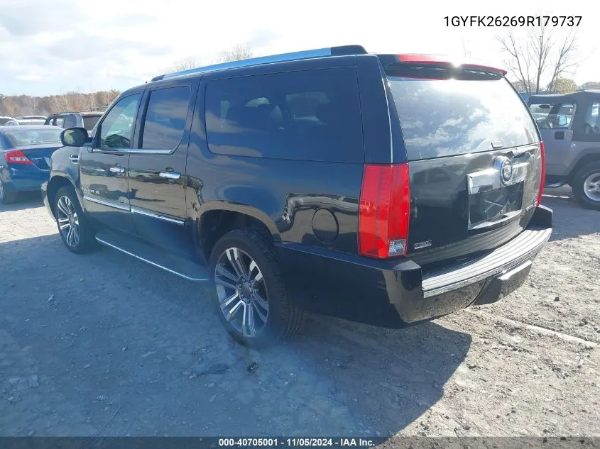 2009 Cadillac Escalade Esv Standard VIN: 1GYFK26269R179737 Lot: 40705001