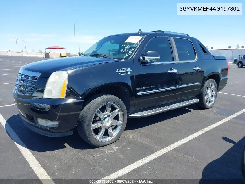 2010 Cadillac Escalade Ext Luxury VIN: 3GYVKMEF4AG197802 Lot: 39195433