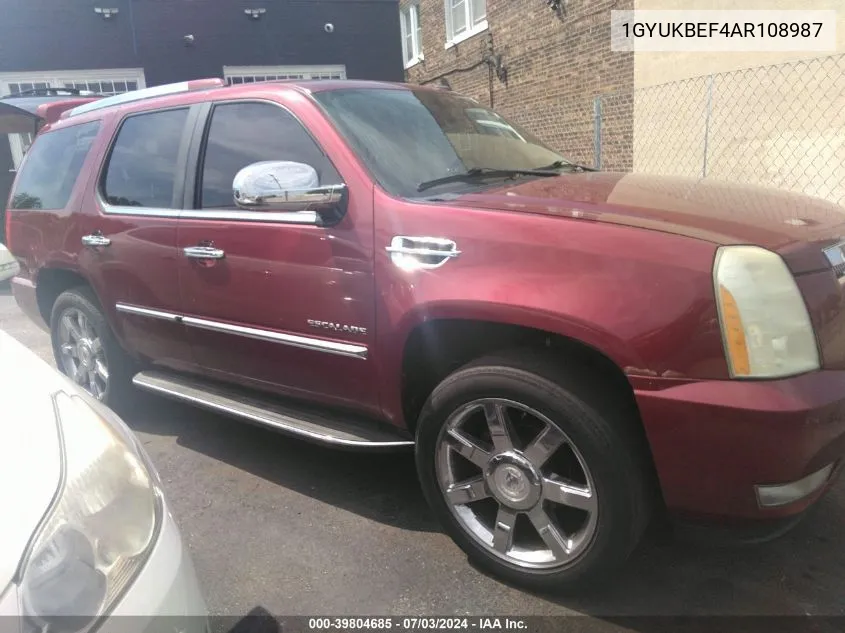 1GYUKBEF4AR108987 2010 Cadillac Escalade Luxury