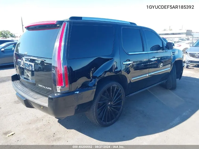 2010 Cadillac Escalade Platinum Edition VIN: 1GYUCDEF5AR185392 Lot: 40200552