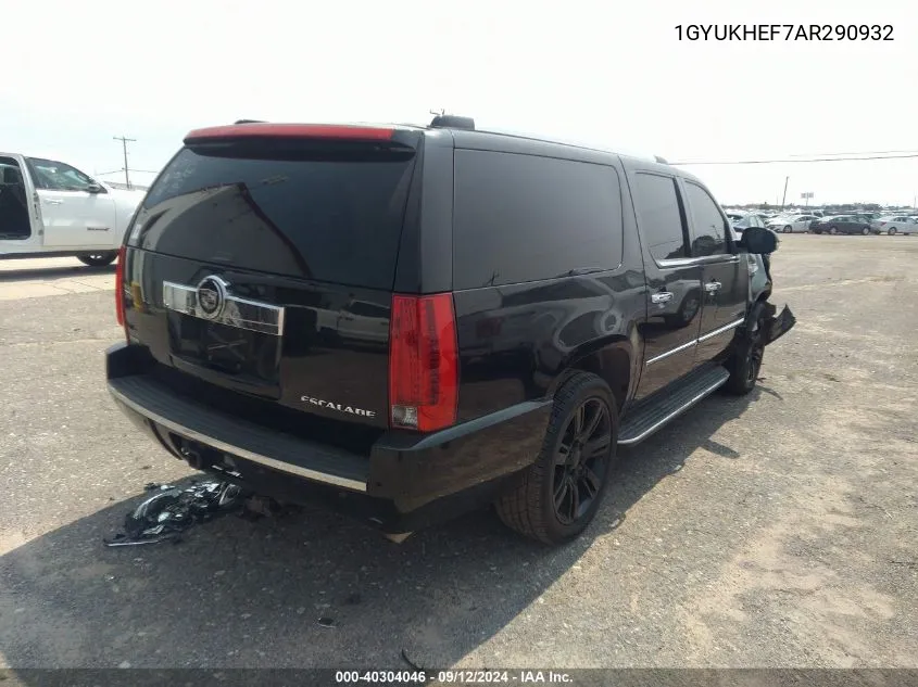 2010 Cadillac Escalade Esv Luxury VIN: 1GYUKHEF7AR290932 Lot: 40304046