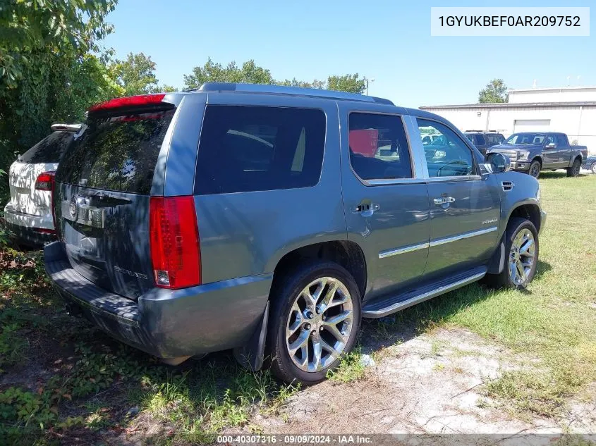 2010 Cadillac Escalade Luxury VIN: 1GYUKBEF0AR209752 Lot: 40307316